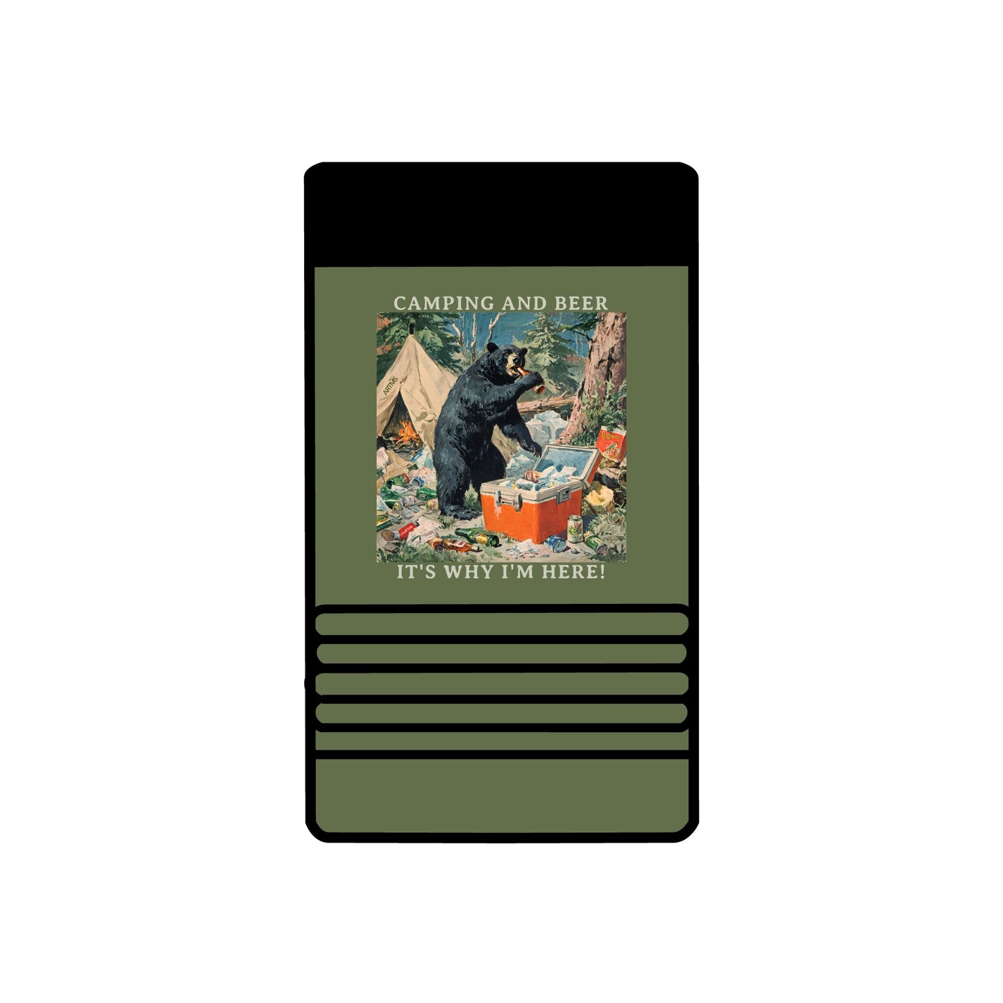 Camping and Beer - Bear Party Crash Beverage Holder, 12oz